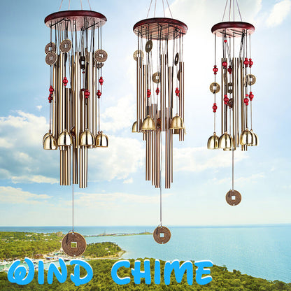 Solid Wood Bronze Metal Air Volume Multi-tube Anti-rust Copper Alloy Wind Chime