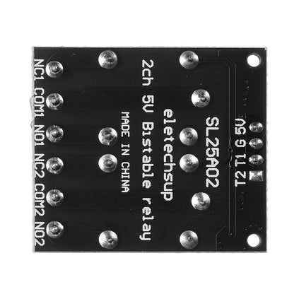 2 Channel 5V Bistable Self-locking Relay Module Button MCU Low-level Control Switch Board