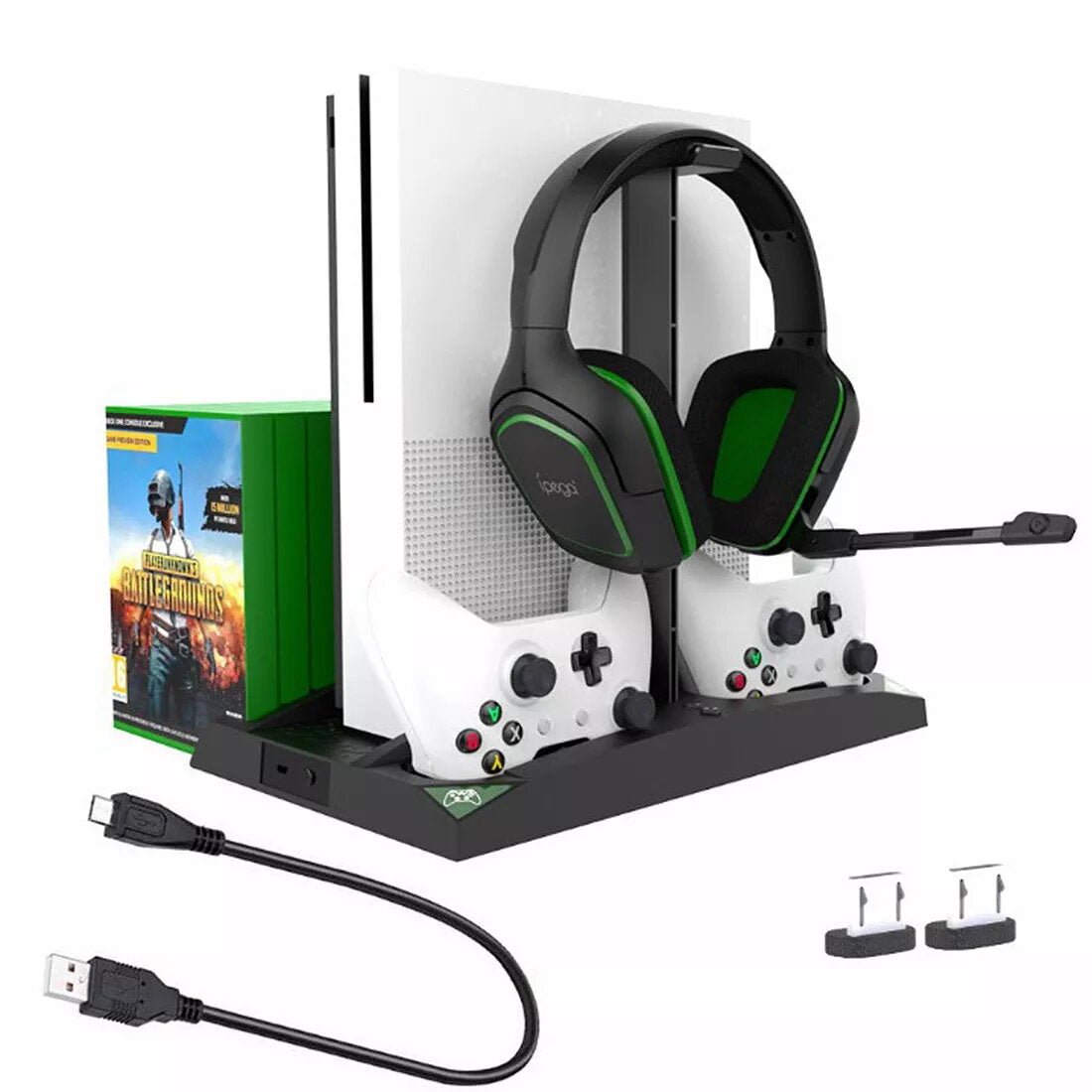 IPEGA 6-in-1 Vertical Stand Cooler Cooling Fan Dual Controller Charging Station for XBOX ONE/ XBOX ONE S/ XBOX ONE X