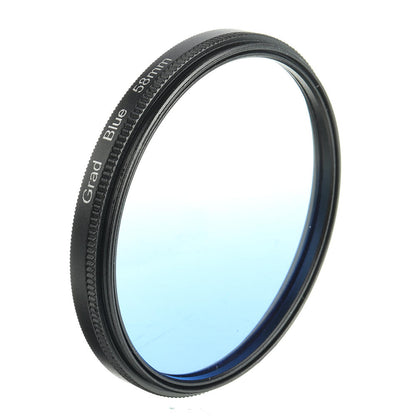 KnightX Universal Graduated Blue 49/52/55/58/62/67/72/77mm Lens Filter for Canon for Nikon DSLR Camera