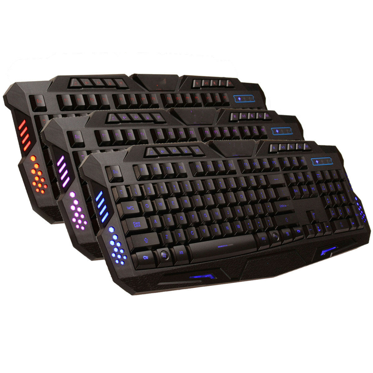 M200 USB 3 Colors LED Backlit Wired Gaming Keyboard
