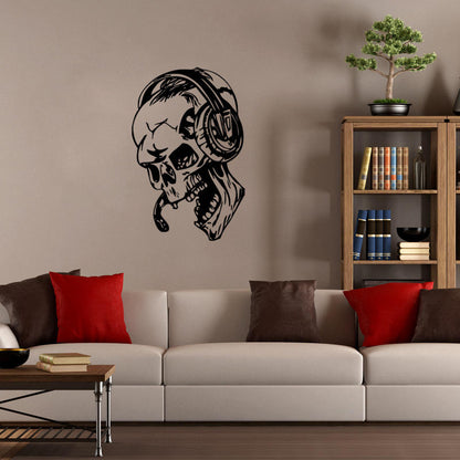 Hallowen Skull Head Showcase Glass Window Decor Wall Sticker Party House Home Decoration