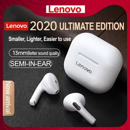 Lenovo LP40 TWS bluetooth 5.0 Earphone Wireless Earbuds HiFi Stereo Bass Dual Diaphragm Type-C IP54 Waterproof Sport Headphone with Mic