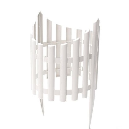 24Pcs White Flexible Plastic Garden Picket Fence Lawn Grass Edge Edging Border