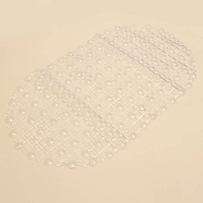 45x37cm PVC Anti Slip Floor Mat Bathroom Transparent Carpet With Strong Suction Cup