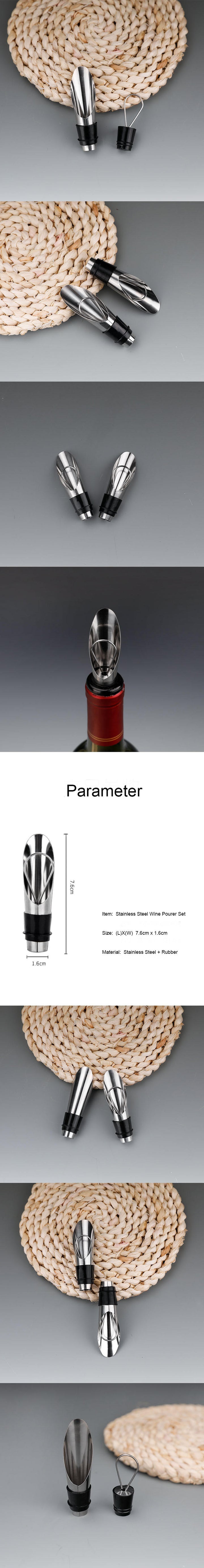 [Optimized version] Circle Joy New Stainless Steel Liquor Spirit Pourer Fast Red Wi-ne Decanter Bottles Tools Kit from
