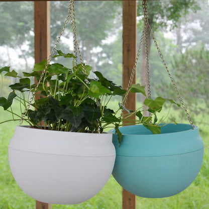 Plastic Hanging Planter Pot Home Yard Hanging Flowers Baskets With Chain