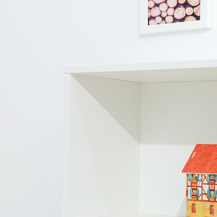 Insma Wooden 4 Cube Storage Organizer Kids Bookcase Bookshelves Storage Organizer for Home Bedroom White