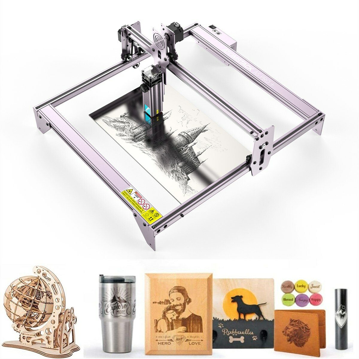 New ATOMSTACK A5 PRO+ Upgraded Laser Engraving Machine Wood Cutting Design Desktop DIY Laser Engraver New Eye Protection Design Ultra-Fine Laser Focal Area