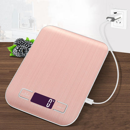 Mrosaa 10000g/5000g/1g Electronic USB Charging Scale LCD Digital Food Scale Stainless Steel Weighing Scale Measuring Tools