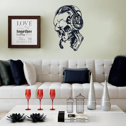 Hallowen Skull Head Showcase Glass Window Decor Wall Sticker Party House Home Decoration