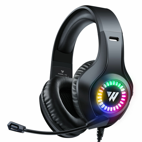 Wintory M3 Gaming Headset Stereo RGB Light 50mm Driver Stereo Adjustable Noise Canceling Headphone with Mic