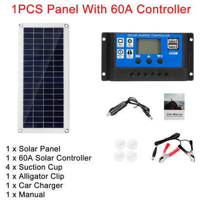 40W 12V Solar Panel Kit 60A/100A Battery Charger Controller Camping RV Caravan Boat