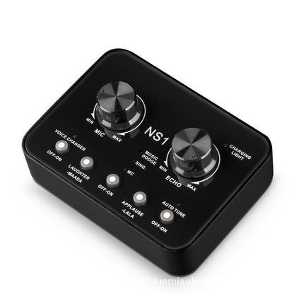 Bakeey NS1 Sound Card 1000mAh Streamer Live Broadcast Recording Capacitive microphone Sound Card for Mobile Phones PC Computer