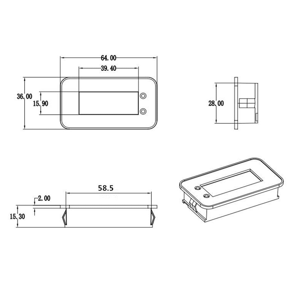 IPX7 Waterproof Battery Voltage Percentage Lead-acid Ternary Iron Lithium Battery Display Tester 7-100V