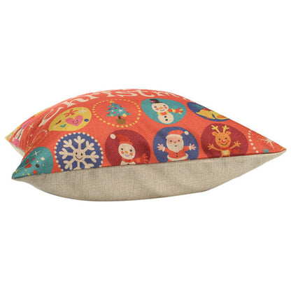 Christmas Linen Cotton Throw Pillow Case Home Sofa Car Square Cushion Cover
