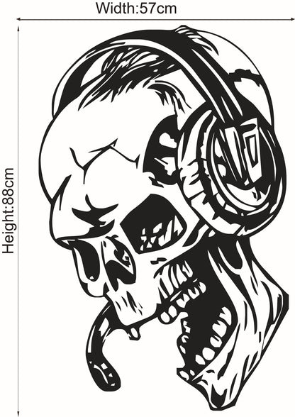 Hallowen Skull Head Showcase Glass Window Decor Wall Sticker Party House Home Decoration