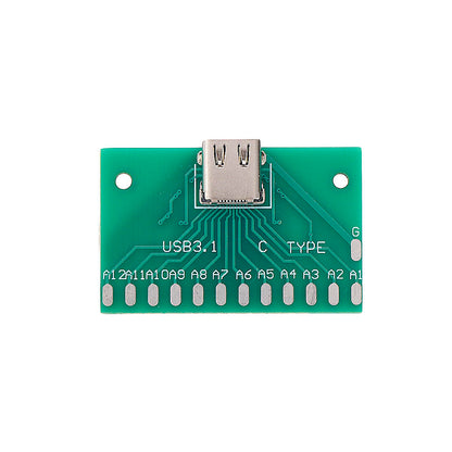 10pcs TYPE-C Female Test Board USB 3.1 with PCB 24P Female Connector Adapter For Measuring Current Conduction