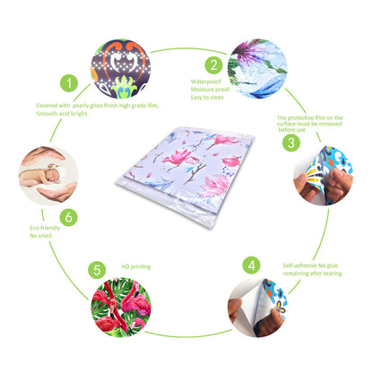 10Pcs Magnolia Kitchen Waterproof Tile Stickers Gift Packaging